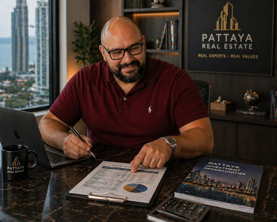 Alexander Reifenschneider bei der Immobilienanalyse fuer einen Off-Plan-Fernkauf in Pattaya